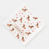 Monogram gepersonaliseerde Schattigee teckel hond Servet (Hoek)