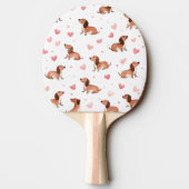 Monogram gepersonaliseerde Schattigee teckel hond Tafeltennisbatje (Achterkant)