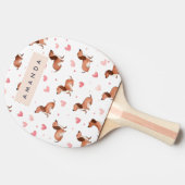 Monogram gepersonaliseerde Schattigee teckel hond Tafeltennisbatje (Zijkant)