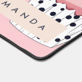 Monogram gepersonaliseerde Schattigee zoete cupcak Bureaumat (Hoek)