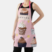 Monogram gepersonaliseerde Schattigee zoete cupcak Schort (Insitu)