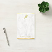 Monogram Gepersonaliseerde Sjabloon Witte marmer G Post-it® Notes (Kantoor)