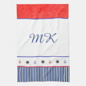 Monogram gepersonaliseerde strandhuis handdoek (Verticaal)