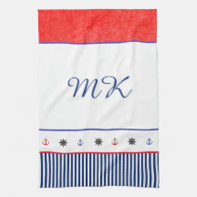 Monogram gepersonaliseerde strandhuis handdoek