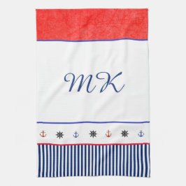 Monogram gepersonaliseerde strandhuis handdoek