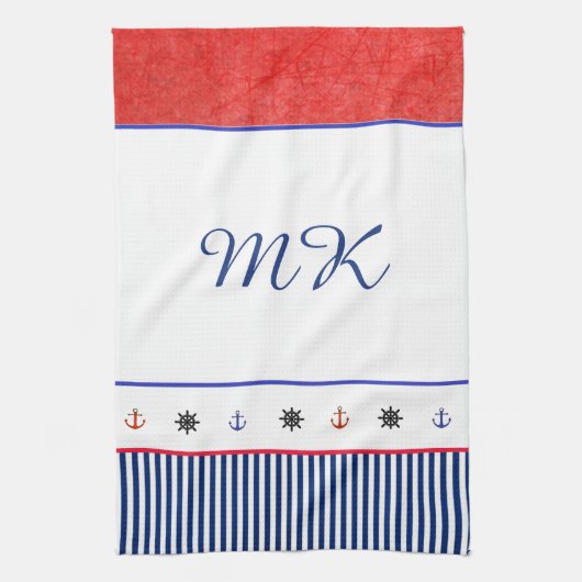 Monogram gepersonaliseerde strandhuis handdoek (Verticaal)