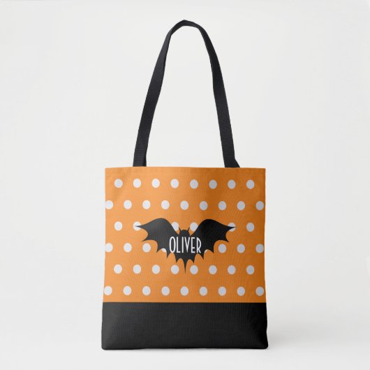 Monogram gepersonaliseerde trick or treat Hallowee Tote Bag (Voorkant)