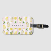 Monogram gepersonaliseerde Waterverf citroenen lim Bagagelabel (Voorkant (horizontaal))