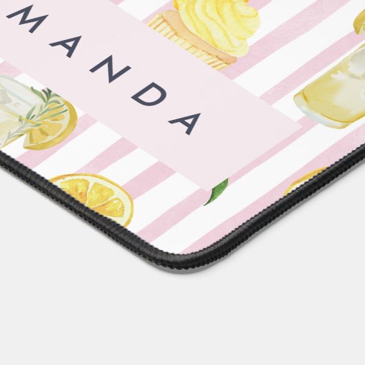 Monogram gepersonaliseerde Waterverf citroenen lim Bureaumat (Hoek)