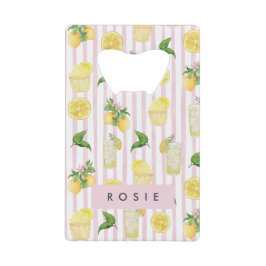 Monogram gepersonaliseerde Waterverf citroenen lim Creditkaart Flessenopener