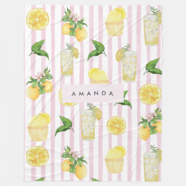 Monogram gepersonaliseerde Waterverf citroenen lim Fleece Deken