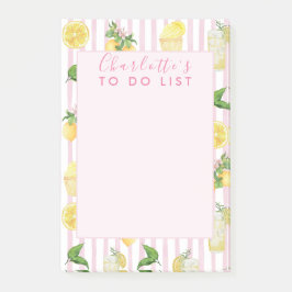 Monogram gepersonaliseerde Waterverf citroenen lim Post-it® Notes