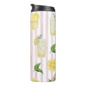 Monogram gepersonaliseerde Waterverf citroenen lim Thermosbeker (Geroteerd rechts)