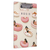 Monogram Gepersonaliseerde Zomer Zwembad Float Pat Klembord (Rechts)