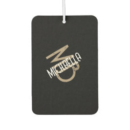 Monogram gepersonaliseerde zwart wit beige tan naa luchtverfrisser