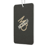 Monogram gepersonaliseerde zwart wit beige tan naa luchtverfrisser (Links)