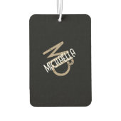 Monogram gepersonaliseerde zwart wit beige tan naa luchtverfrisser (Achterkant)