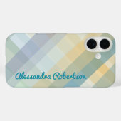 Monogram Geplaagd pastelblauw Blauwgroen geel groe Case-Mate iPhone Case (Achterkant (horizontaal))