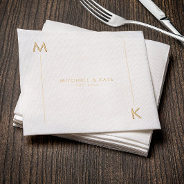 Monogram Gerande Eenvoudige Goud Folie Servetten
