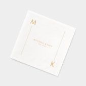 Monogram Gerande Eenvoudige Goud Folie Servetten (Links)