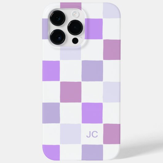 Monogram Geruit Paarse Lavendel Modern Patroon Case-Mate iPhone Case (Achterkant)