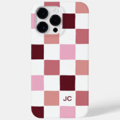 Monogram Geruit Roze Modern Eenvoudig Patroon Case-Mate iPhone Case (Achterkant)