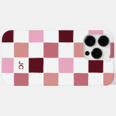 Monogram Geruit Roze Modern Eenvoudig Patroon Case-Mate iPhone Case (Achterkant (horizontaal))