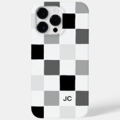 Monogram Geruit Zwart en Grijs Modern Patroon Case-Mate iPhone Case (Achterkant)