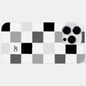 Monogram Geruit Zwart en Grijs Modern Patroon Case-Mate iPhone Case (Achterkant (horizontaal))