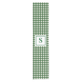 Monogram geruite Gingham Korte Tafelloper