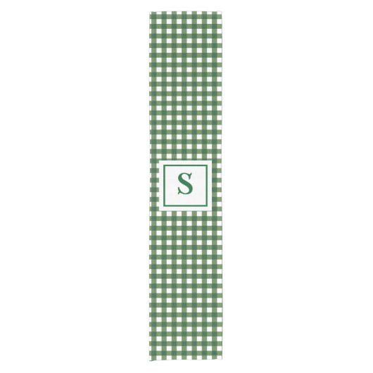Monogram geruite Gingham Korte Tafelloper (Voorkant)
