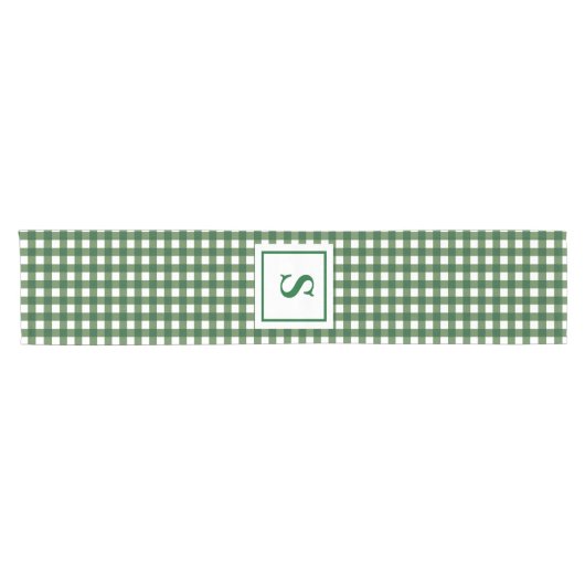 Monogram geruite Gingham Korte Tafelloper (Horizontaal)