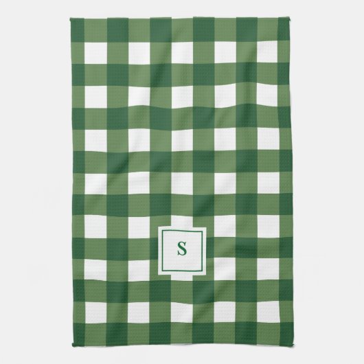Monogram geruite Gingham Theedoek (Verticaal)