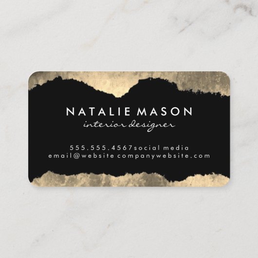 Monogram gescheurd glamour grunge visitekaartje (Achterkant)