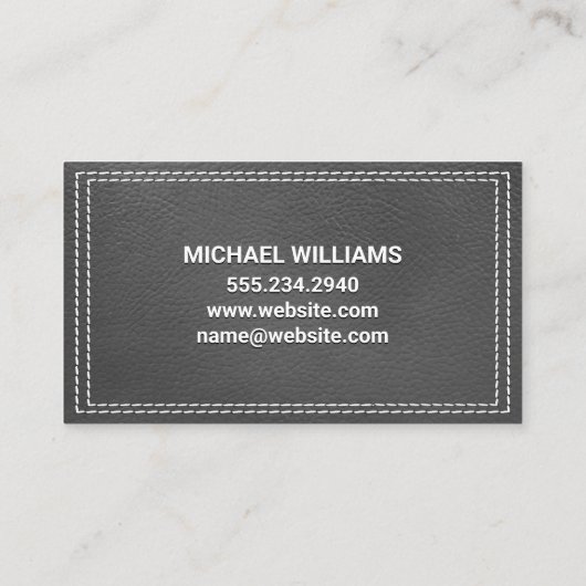 Monogram | Gesitteerd leder | Marmer Visitekaartje (Achterkant)