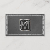 Monogram | Gesitteerd leder | Marmer Visitekaartje (Voorkant)