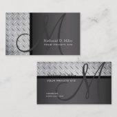 Monogram geslepen bord visitekaartje (Voorkant / Achterkant)