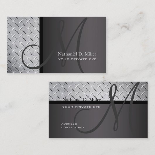 Monogram geslepen bord visitekaartje (Voorkant / Achterkant)