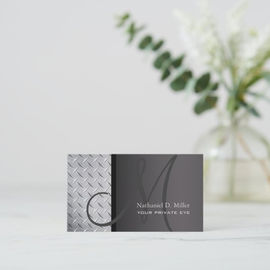 Monogram geslepen bord visitekaartje (Staand voorkant)