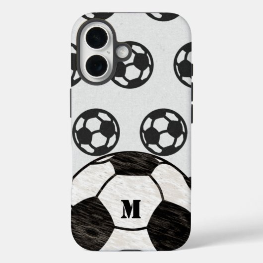 Monogram gesneden Voetbal Case-Mate iPhone Case (Achterkant)
