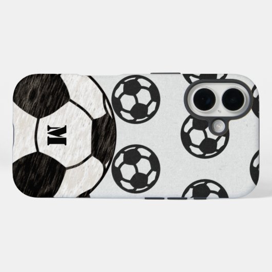 Monogram gesneden Voetbal Case-Mate iPhone Case (Achterkant (horizontaal))