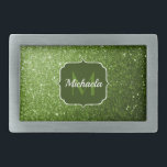 Monogram Gesp<br><div class="desc">Pas uw initiaal en naam aan. Unieke brute gave voor haar. Mooie, glamoureuze trendy groene glanzende glitter sparkles. Foto van lichtgroene vonken.</div>