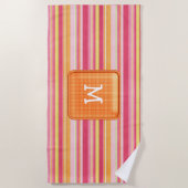 Monogram gestreept strandlaken (Voorkant)