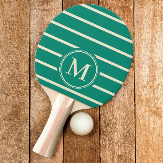 Monogram Gestreepte Aqua Beach Breeze Kleur Tafeltennisbatje