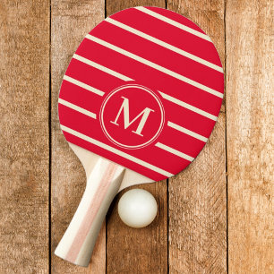 Monogram Gestreepte Kersenpluk Roze Kleur Tafeltennisbatje