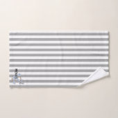 Monogram gestript patroon met schattig Anchor grij Bad Handdoek (Handdoek)