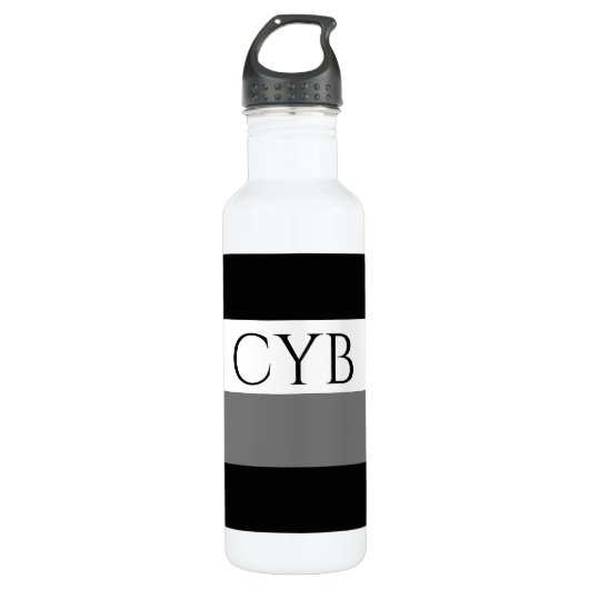 Monogram gestripte waterfles waterfles  (Voorkant)