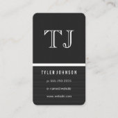 Monogram gestroomlijnd tweetangspatroon visitekaartje (Voorkant)