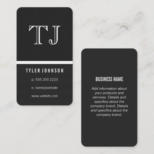 Monogram gestroomlijnd tweetangspatroon visitekaartje