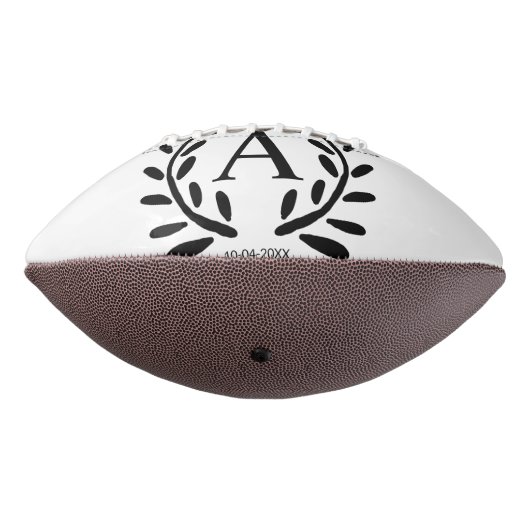 MONOGRAM GETUIGE VAN DE BRUIDEGOM JAAR DATUM NAAM AMERICAN FOOTBALL (Gedraaid 270)